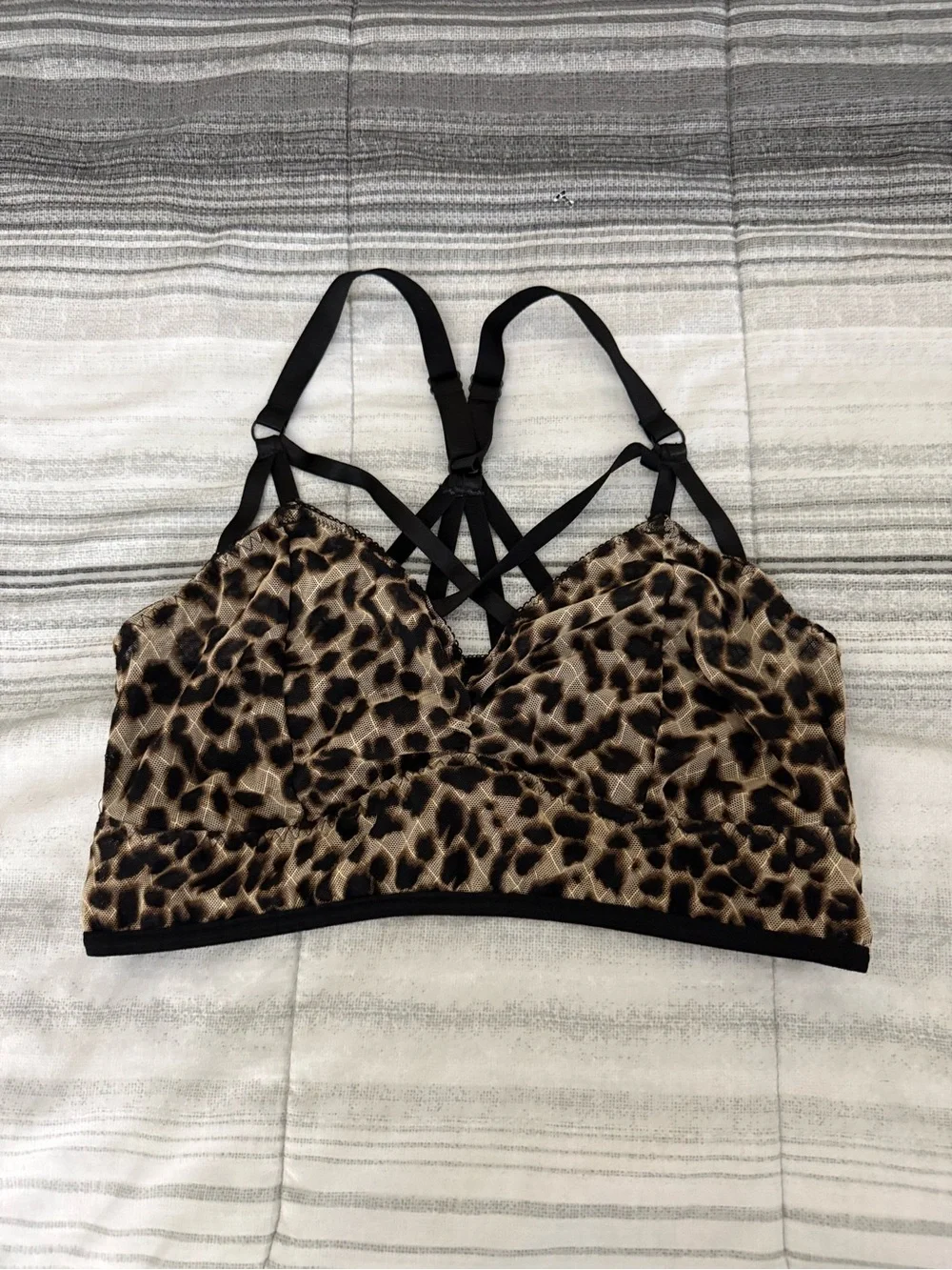 torrid Leopard-Print Strappy Bralette - Brown/Black